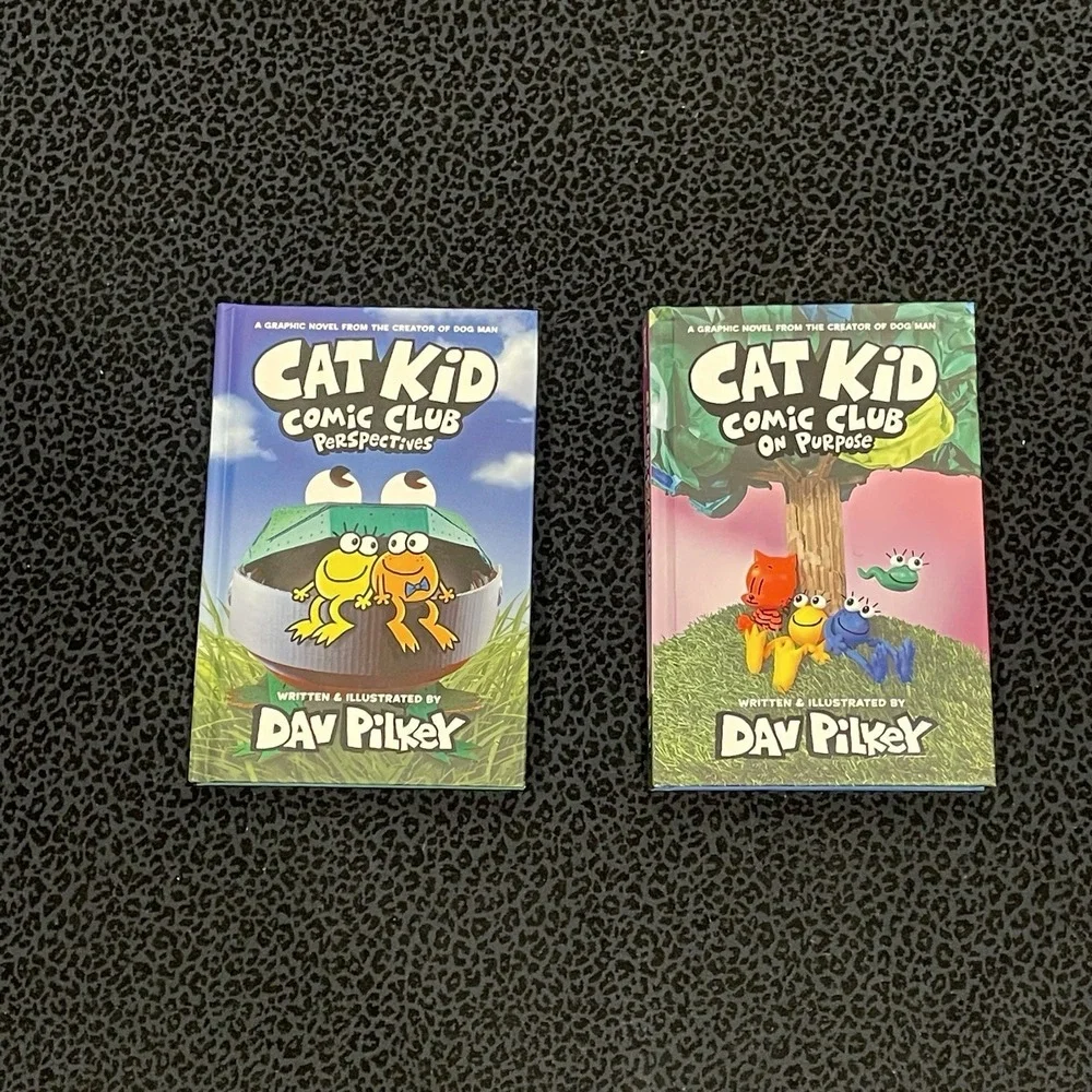 Cat Kid Comic Club Lot Of 2 Books Summer‎ Vacation Reading Hardcover